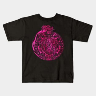 circle calendar in aztec mandala pattern arts Kids T-Shirt